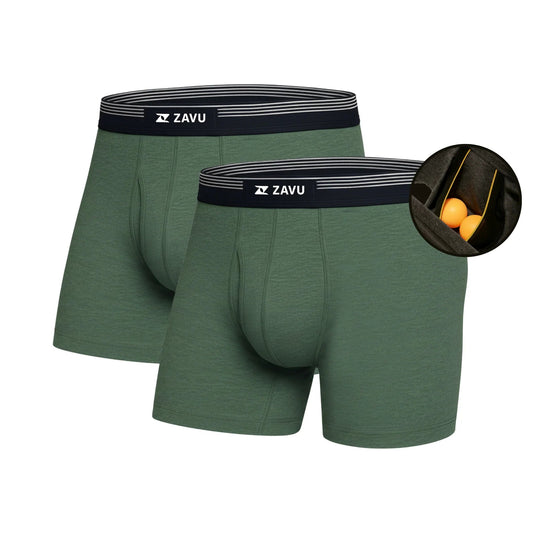 (2 Pack) Anti - Chafe Pouch Boxer Briefs - Zavu