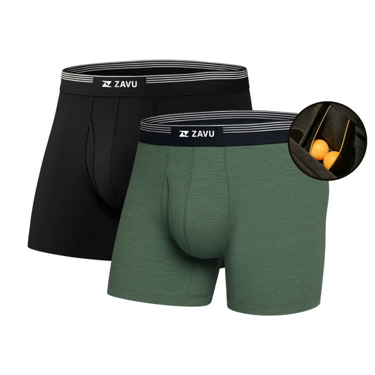 (2 Pack) Anti - Chafe Pouch Boxer Briefs - Zavu