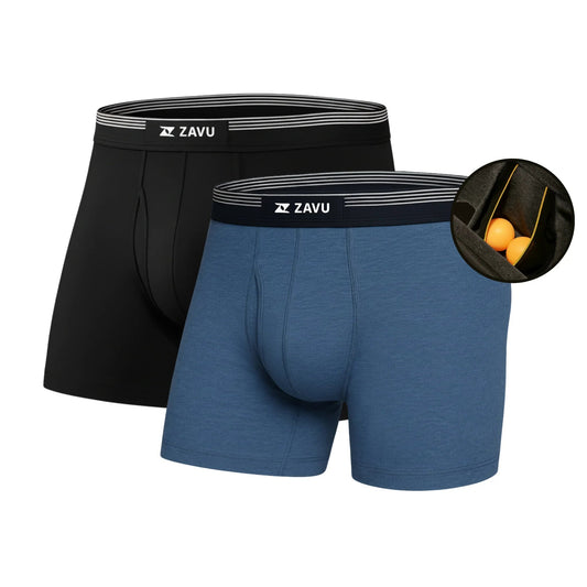 (2 Pack) Anti - Chafe Pouch Boxer Briefs - Zavu