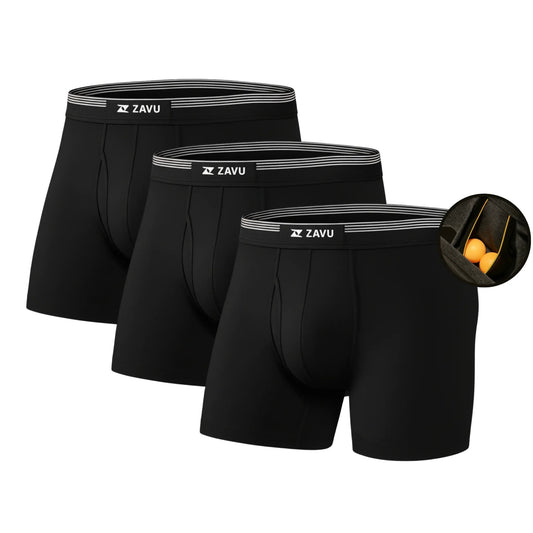 (3 Pack) Anti - Chafe Pouch Boxer Briefs - Zavu